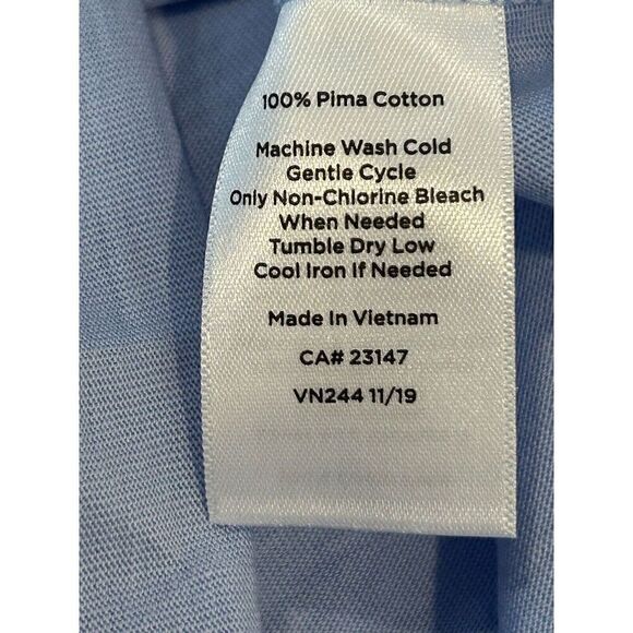 Talbots Women's Plus Size X Blue Short Sleeve Bow Tie 100% Pima Cotton - Picture 4 of 4